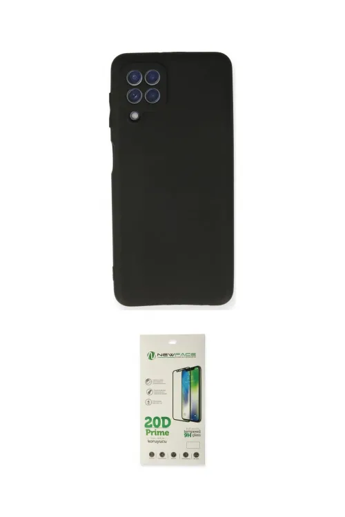 ieg™ Galaxy A22 Kılıf Kozmos Yansıma Özel Seri - Siyah 20D Premium Cam Ekran Koruyucu