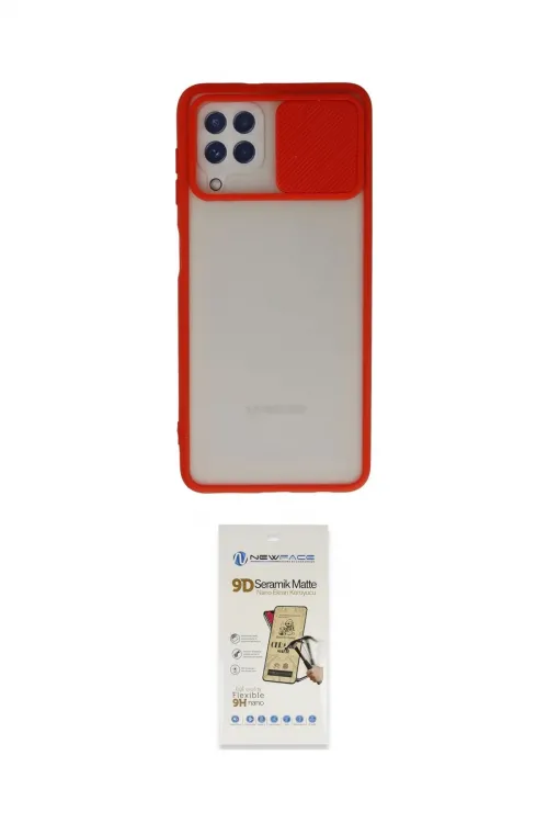 ieg™ Galaxy A22 Kılıf Vadi Çizgi - Siyah Mat Seramik Nano Ekran Koruyucu