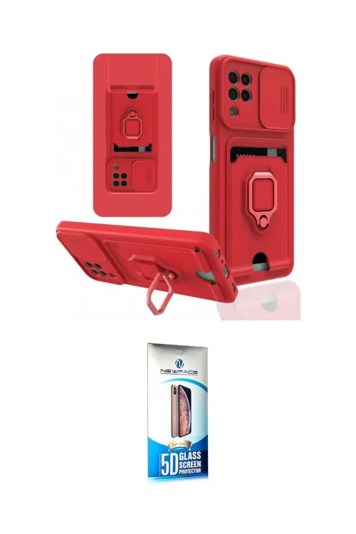 ieg™ Galaxy A22 Kılıf Vadi Form Prime - Siyah 5D Eko Cam Ekran Koruyucu