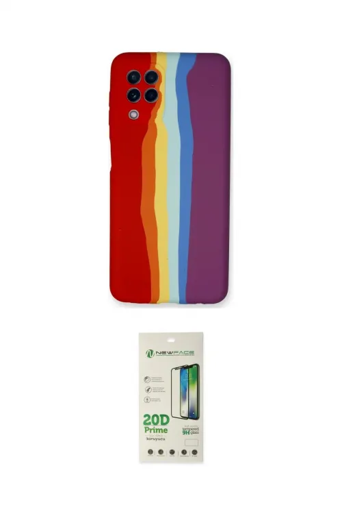 ieg™ Galaxy A22 Kılıf Yadigar Çizgi - Siyah 20D Premium Cam Ekran Koruyucu