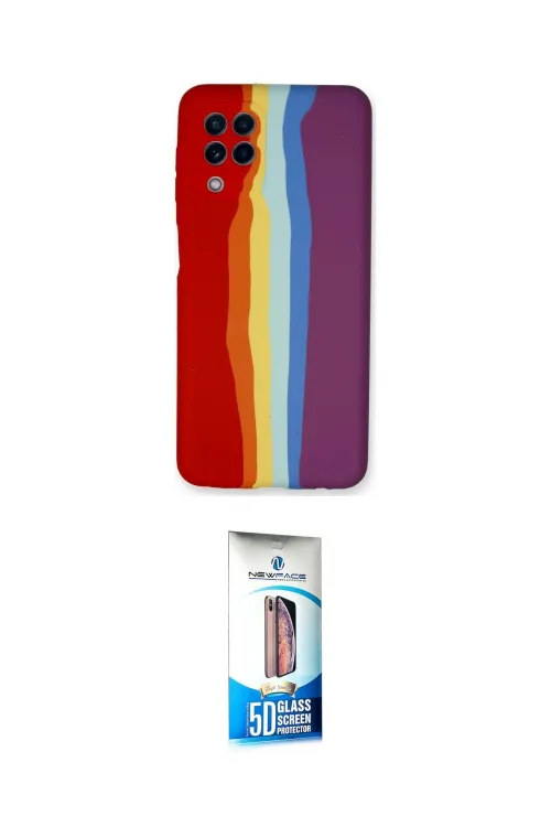 ieg™ Galaxy A22 Kılıf Yadigar Çizgi - Siyah 5D Eko Cam Ekran Koruyucu
