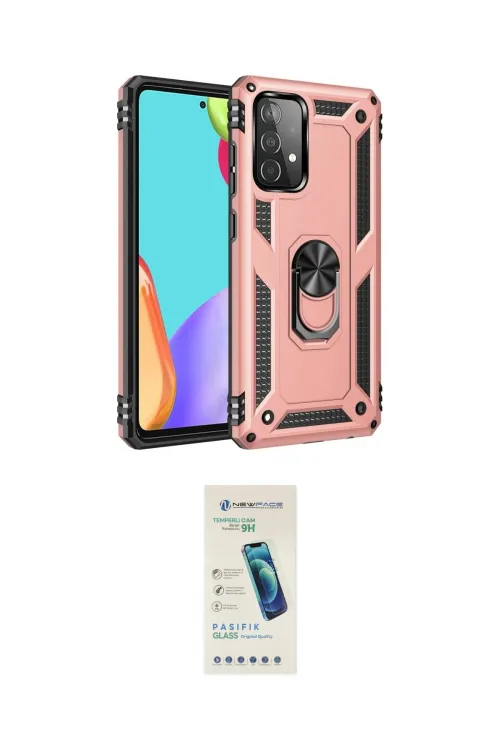 ieg™ Galaxy A23 4G Kılıf Ahenk Klasik Koleksiyonu - Şeffaf Pasifik Cam Ekran Koruyucu