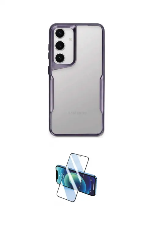 ieg™ Galaxy A24 4G Kılıf Akış Çizgi Koleksiyonu - Siyah 3D Antistatik Cam Ekran Koruyucu