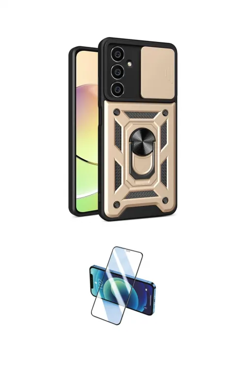 ieg™ Galaxy A25 5G Kılıf Ahenk Klasik - Siyah 3D Antistatik Cam Ekran Koruyucu