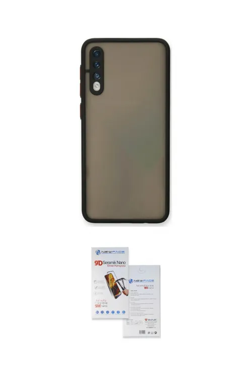 ieg™ Galaxy A30S Kılıf Ahenk Çizgi Serisi - Siyah Seramik Nano Ekran Koruyucu