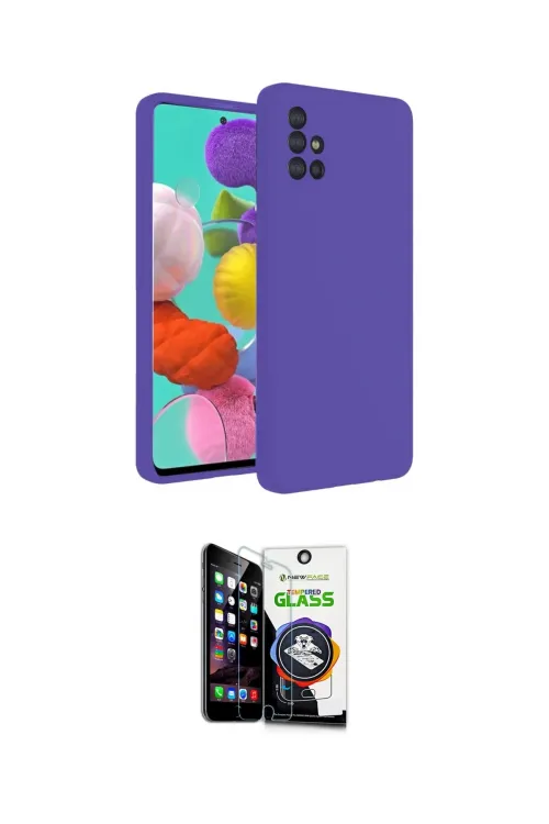 ieg™ Galaxy A31 Kılıf Ahenk Serisi - Şeffaf Temperli Cam Ekran Koruyucu