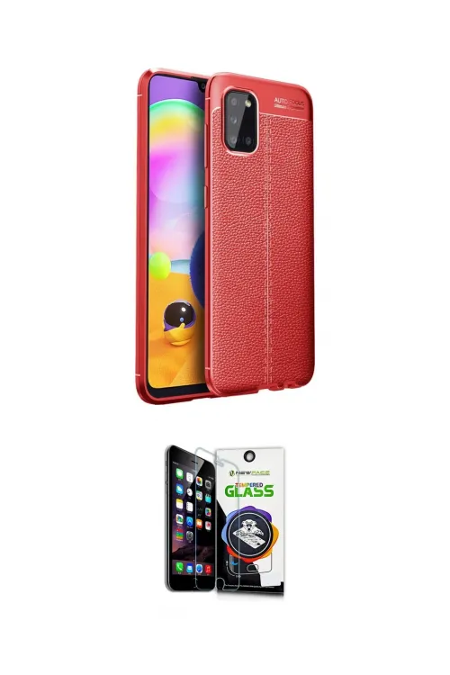 ieg™ Galaxy A31 Kılıf Doruk Klasik Özel Seri - Şeffaf Temperli Cam Ekran Koruyucu