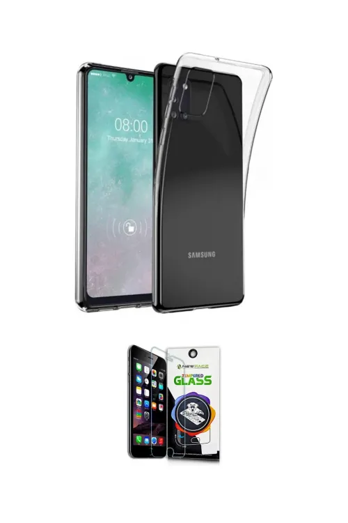 ieg™ Galaxy A31 Kılıf Zirve Doku - Şeffaf Temperli Cam Ekran Koruyucu