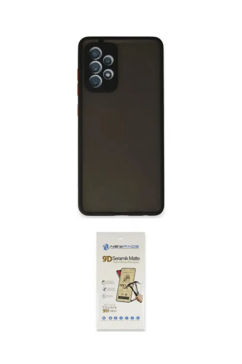 ieg™ Galaxy A32 Kılıf Ahenk Çizgi Serisi - Siyah Mat Seramik Nano Ekran Koruyucu