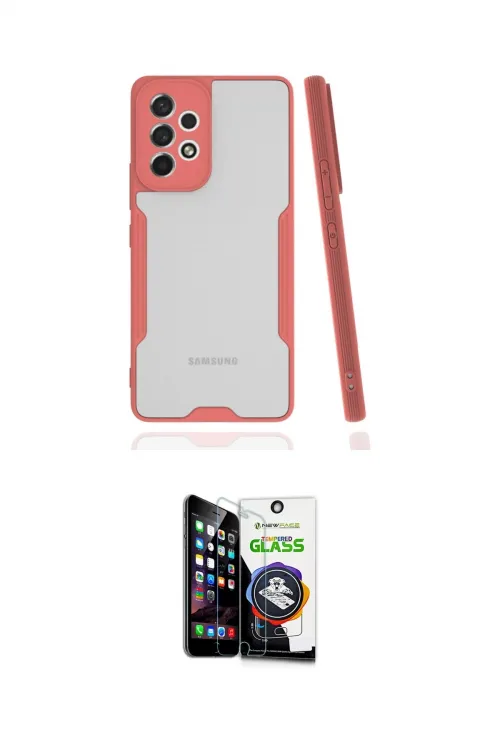 ieg™ Galaxy A33 5G Kılıf Atlas Asil Serisi - Şeffaf Temperli Cam Ekran Koruyucu