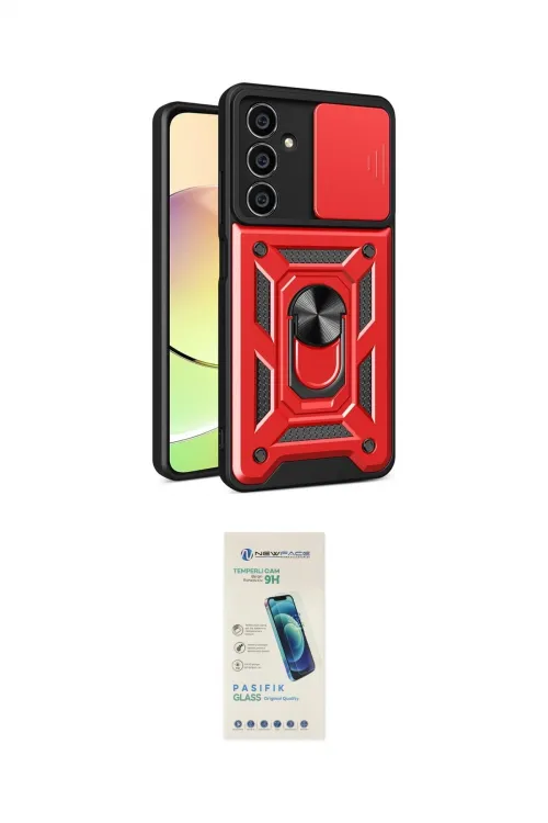 ieg™ Galaxy A35 5G Kılıf Ahenk Klasik - Şeffaf Pasifik Cam Ekran Koruyucu
