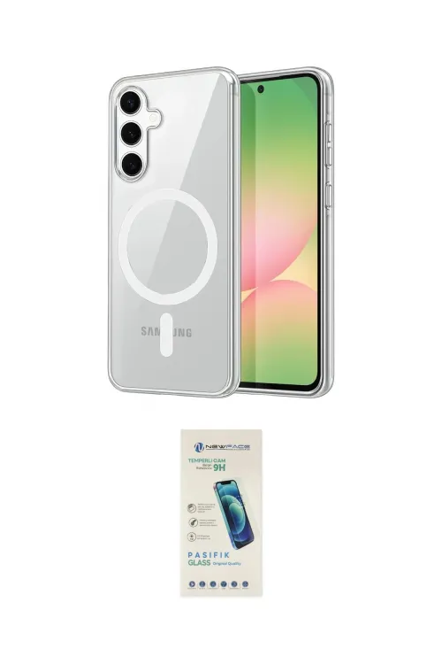 ieg™ Galaxy A35 5G Kılıf Ahenk Minimal Serisi - Şeffaf Pasifik Cam Ekran Koruyucu