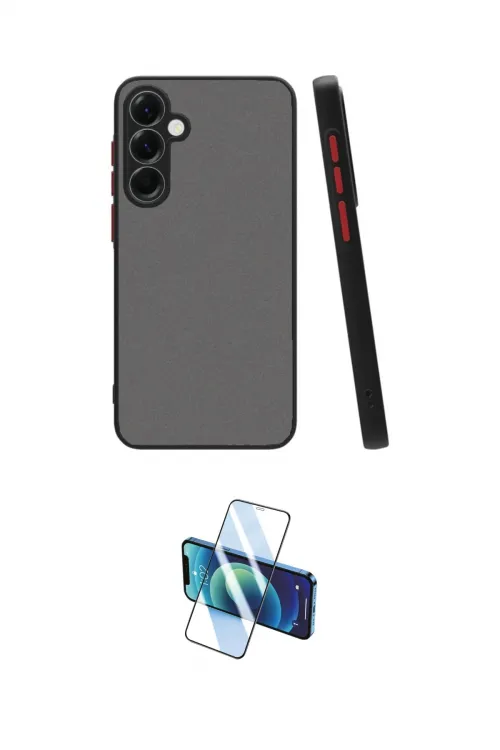 ieg™ Galaxy A36 Kılıf Ahenk Çizgi Serisi - Siyah 3D Antistatik Cam Ekran Koruyucu