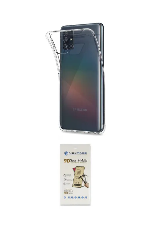 ieg™ Galaxy A51 Kılıf Zirve Doku - Siyah Mat Seramik Nano Ekran Koruyucu