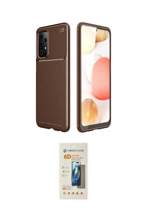 ieg™ Galaxy A52 Kılıf Eksen Form Prime - Siyah 6D Mat Seramik Hayalet Nano Ekran Koruyucu