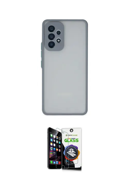 ieg™ Galaxy A53 5G Kılıf Ahenk Çizgi Serisi - Şeffaf Temperli Cam Ekran Koruyucu