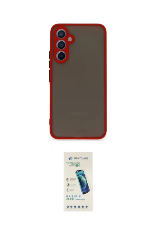 ieg™ Galaxy A54 5G Kılıf Ahenk Çizgi Serisi - Şeffaf Pasifik Cam Ekran Koruyucu