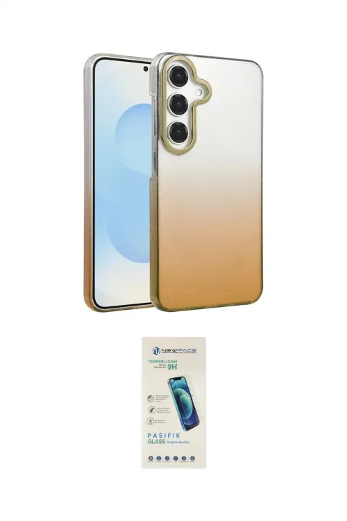 ieg™ Galaxy A55 5G Kılıf Kıvılcım Minimal Özel Seri - Şeffaf Pasifik Cam Ekran Koruyucu