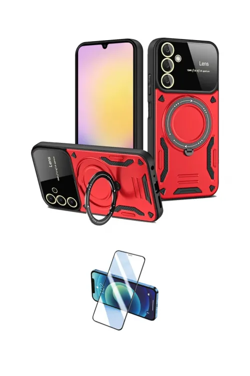 ieg™ Galaxy A56 Kılıf Kıvılcım Modern Serisi - Siyah 3D Antistatik Cam Ekran Koruyucu