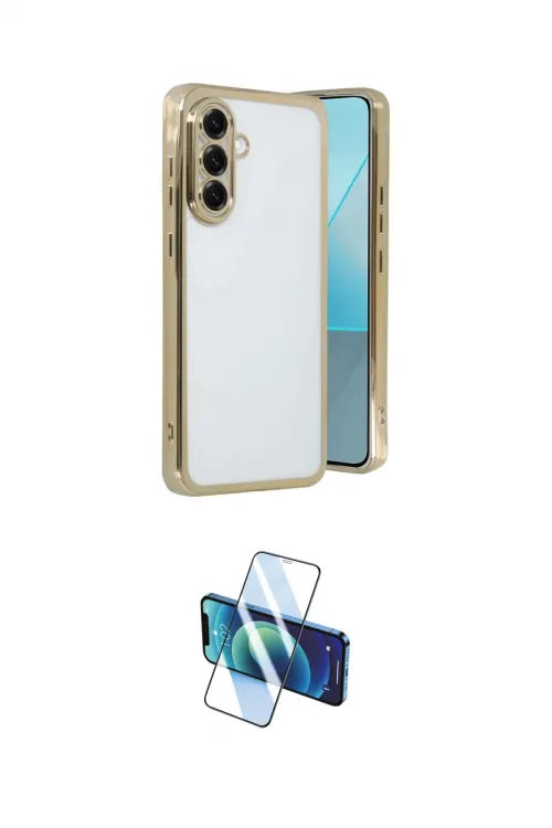 ieg™ Galaxy A56 Kılıf Vadi Minimal - Siyah 3D Antistatik Cam Ekran Koruyucu