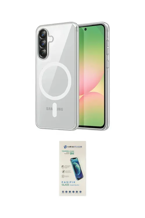 ieg™ Galaxy A57 5G Kılıf Ahenk Minimal Serisi - Şeffaf Pasifik Cam Ekran Koruyucu