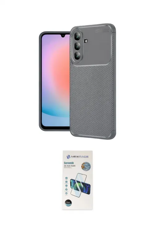 ieg™ Galaxy A57 5G Kılıf Eksen Form Prime - Şeffaf 3D Antistatik Seramik Nano Ekran Koruyucu