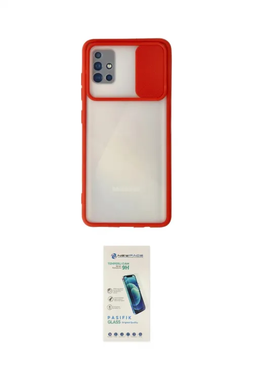 ieg™ Galaxy A71 Kılıf Vadi Çizgi - Şeffaf Pasifik Cam Ekran Koruyucu