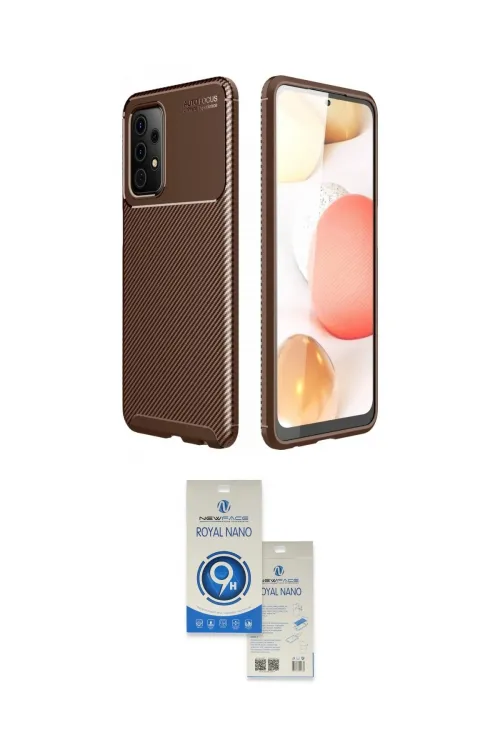 ieg™ Galaxy A72 Kılıf Eksen Form Prime - Şeffaf Royal Nano Ekran Koruyucu