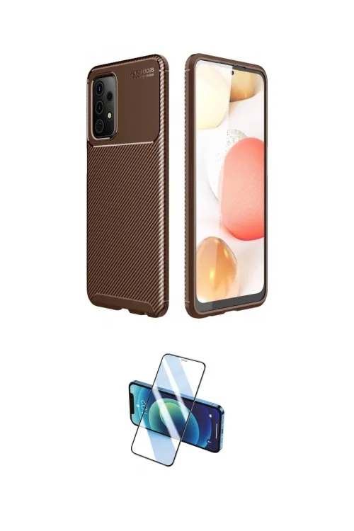 ieg™ Galaxy A72 Kılıf Eksen Form Prime - Siyah 3D Antistatik Cam Ekran Koruyucu