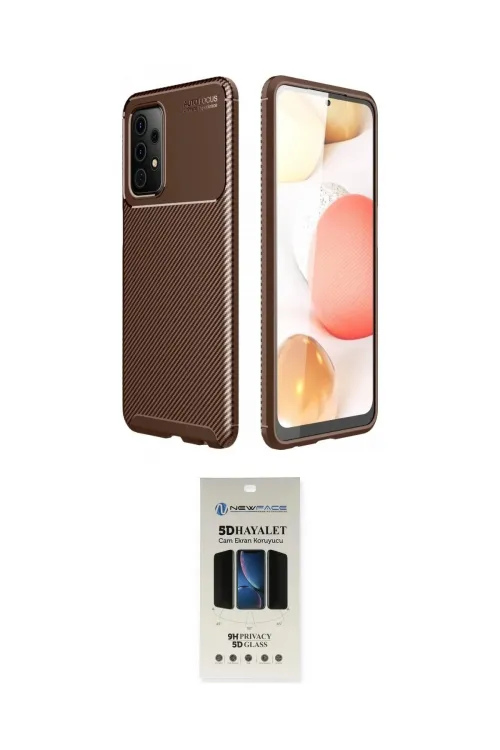ieg™ Galaxy A72 Kılıf Eksen Form Prime - Siyah 5D Hayalet Cam Ekran Koruyucu