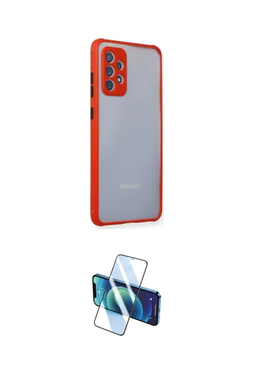 ieg™ Galaxy A72 Kılıf Nova Asil Özel Seri - Siyah 3D Antistatik Cam Ekran Koruyucu