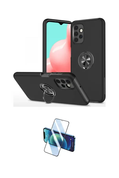 ieg™ Galaxy A72 Kılıf Odak Form Prime - Siyah 3D Antistatik Cam Ekran Koruyucu