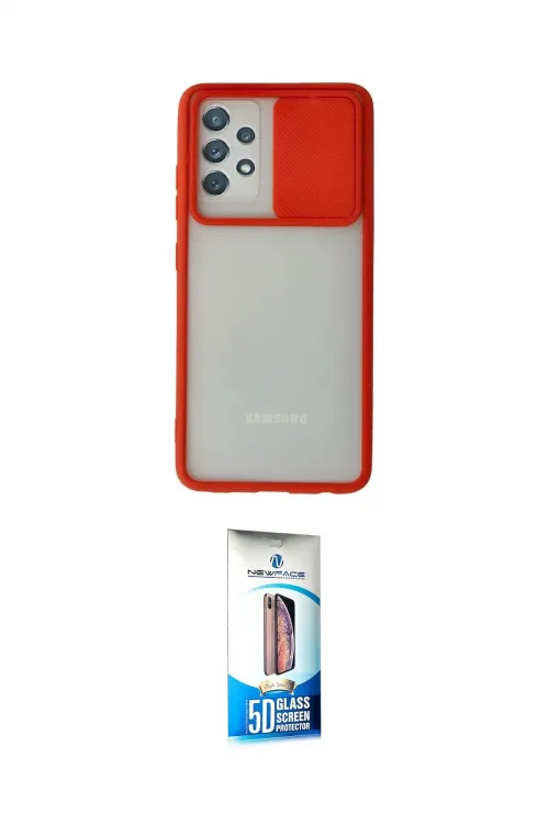 ieg™ Galaxy A72 Kılıf Vadi Çizgi - Siyah 5D Eko Cam Ekran Koruyucu
