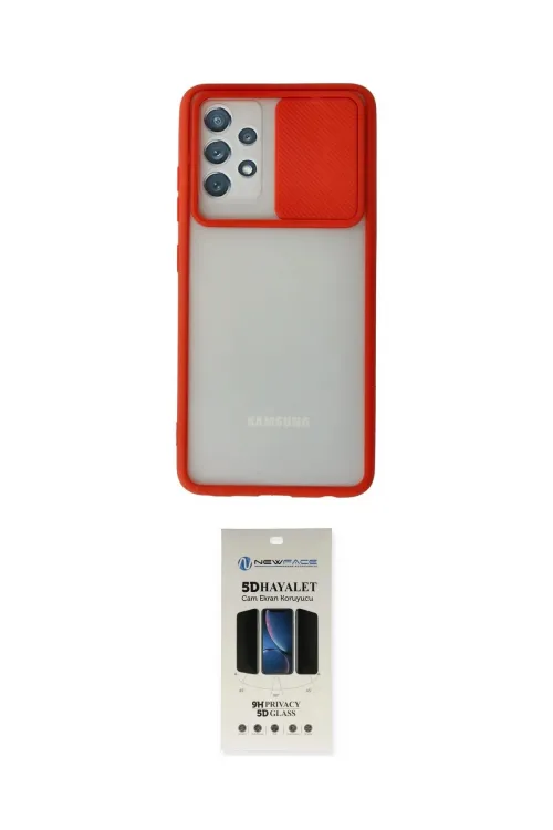 ieg™ Galaxy A72 Kılıf Vadi Çizgi - Siyah 5D Hayalet Cam Ekran Koruyucu