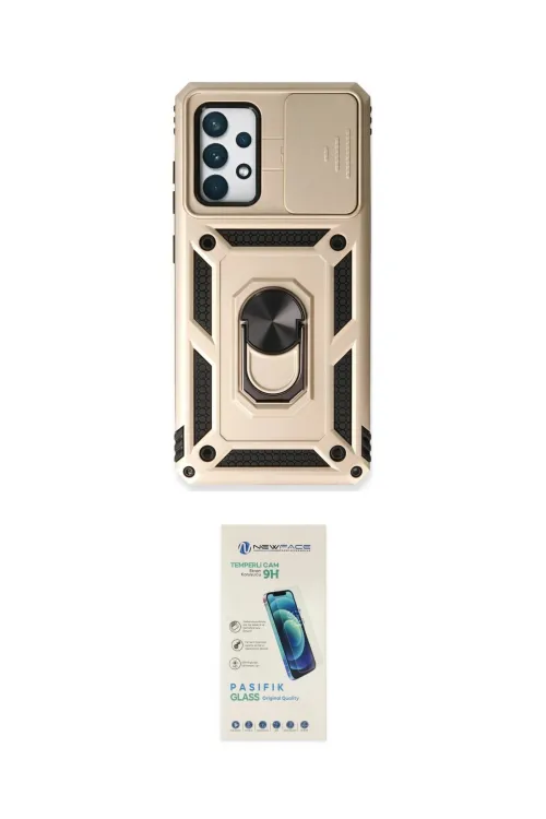 ieg™ Galaxy A73 5G Kılıf Ahenk Klasik - Şeffaf Pasifik Cam Ekran Koruyucu