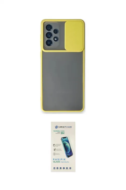 ieg™ Galaxy A73 5G Kılıf Vadi Çizgi - Şeffaf Pasifik Cam Ekran Koruyucu