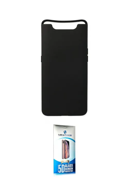 ieg™ Galaxy A80 Kılıf Ahenk Serisi - Siyah 5D Eko Cam Ekran Koruyucu