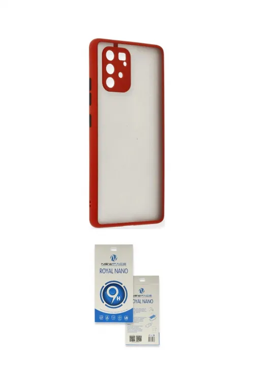 ieg™ Galaxy A91 / S10 Lite Kılıf Ahenk Çizgi Serisi - Şeffaf Royal Nano Ekran Koruyucu