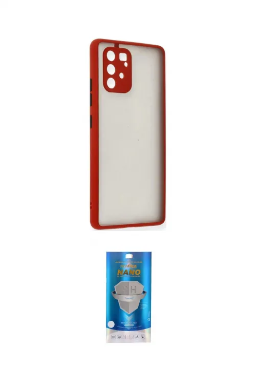 ieg™ Galaxy A91 / S10 Lite Kılıf Ahenk Çizgi Serisi - Şeffaf Royal Nano Ekran Koruyucu