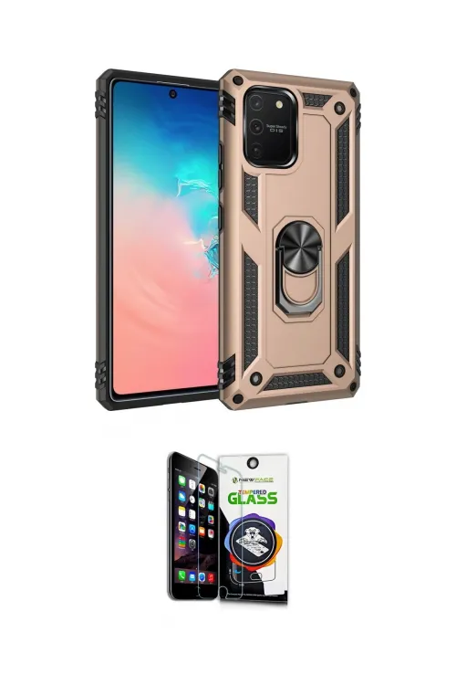 ieg™ Galaxy A91 / S10 Lite Kılıf Ahenk Klasik Koleksiyonu - Şeffaf Temperli Cam Ekran Koruyucu