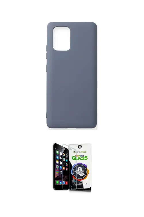 ieg™ Galaxy A91 / S10 Lite Kılıf Ahenk Serisi - Şeffaf Temperli Cam Ekran Koruyucu