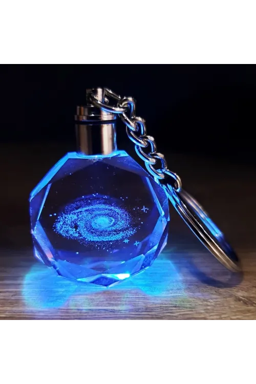 Galaxy Gezegen Tasarım Işıklı Anahtarlık