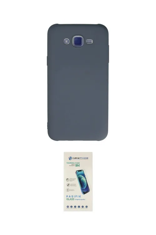 ieg™ Galaxy J7 Kılıf Ahenk Serisi - Şeffaf Pasifik Cam Ekran Koruyucu