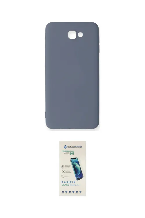 ieg™ Galaxy J7 Prime Kılıf Ahenk Serisi - Şeffaf Pasifik Cam Ekran Koruyucu