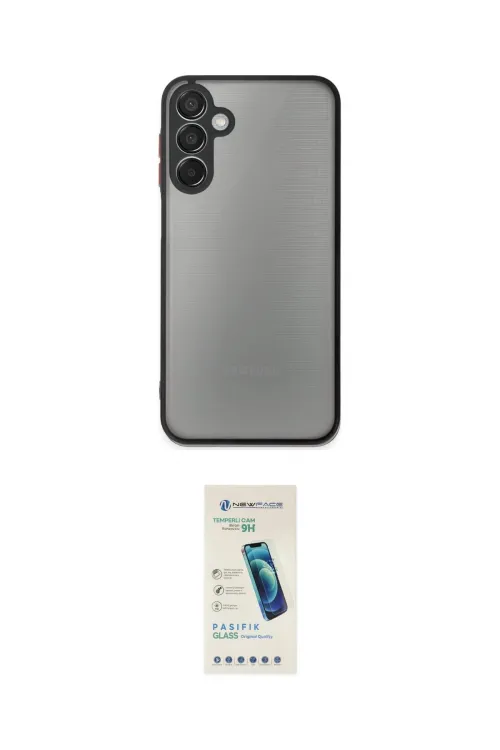 ieg™ Galaxy M15 Kılıf Ahenk Çizgi Serisi - Şeffaf Pasifik Cam Ekran Koruyucu