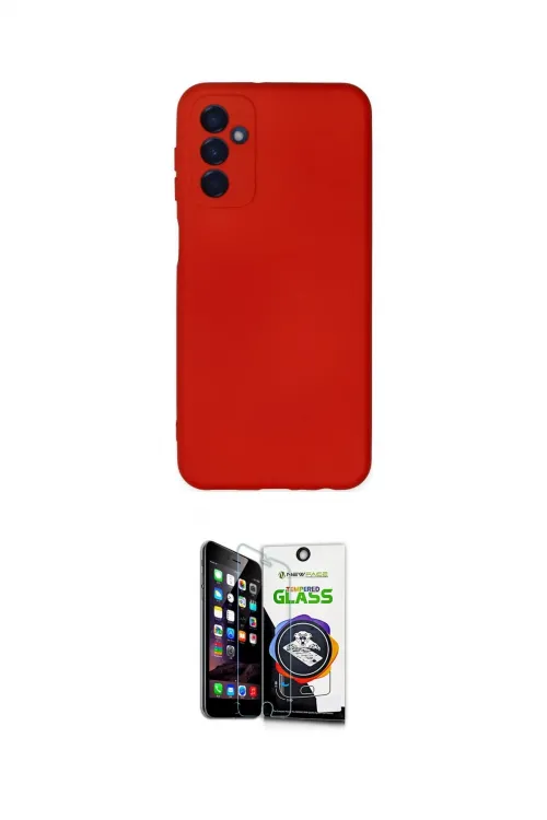 ieg™ Galaxy M23 Kılıf Ahenk Serisi - Şeffaf Temperli Cam Ekran Koruyucu