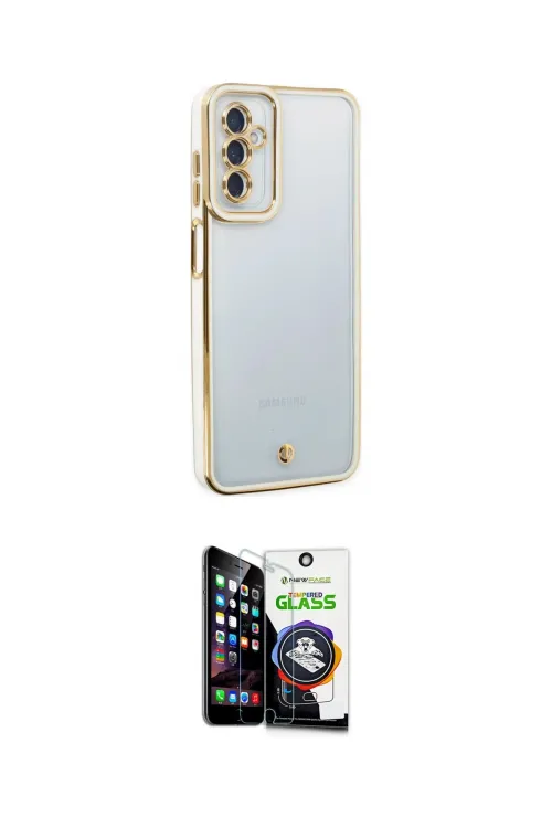 ieg™ Galaxy M23 Kılıf Çekirdek Klasik Serisi - Şeffaf Temperli Cam Ekran Koruyucu