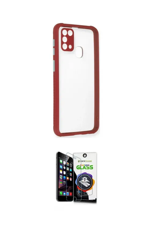 ieg™ Galaxy M31 Kılıf Nova Asil Özel Seri - Şeffaf Temperli Cam Ekran Koruyucu