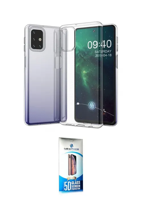 ieg™ Galaxy M31S Kılıf Zirve Doku - Siyah 5D Eko Cam Ekran Koruyucu