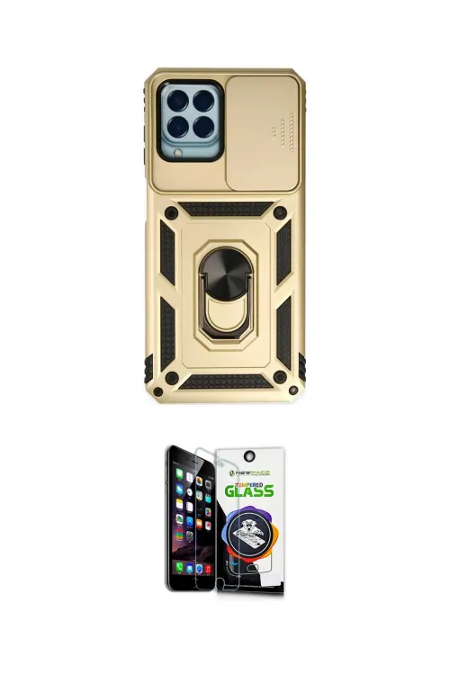 ieg™ Galaxy M33 Kılıf Ahenk Klasik - Şeffaf Temperli Cam Ekran Koruyucu